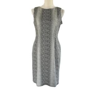 Nine West Dress 6 Black Ivory Sleeveless Stretch Sheath New